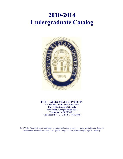 2010 2014 Undergraduate Catalog Fort Valley State University