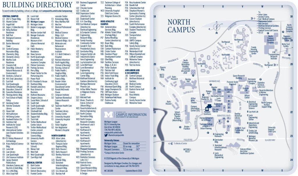 CAMPUS MAPS University Of Michigan Online Visitor s Guide