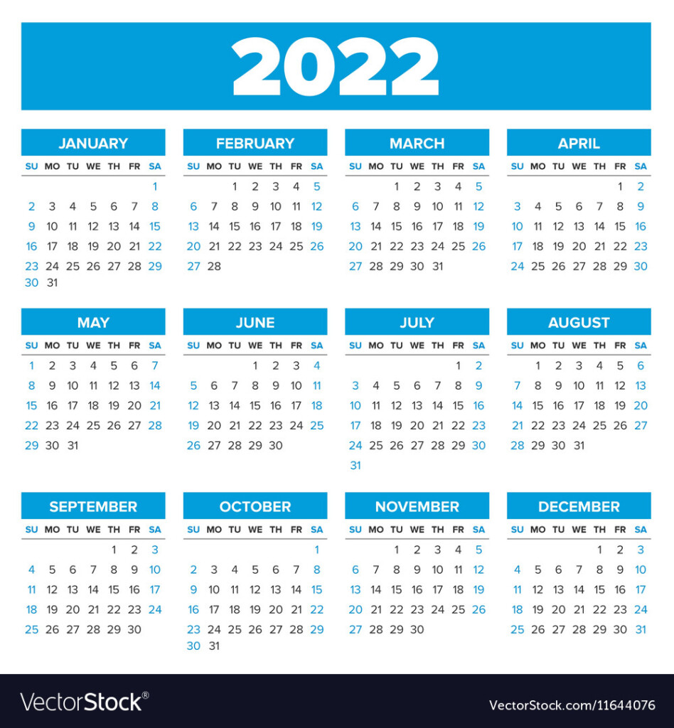 Full Year Calendar 2022