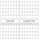 May To August 2022 Calendar Templates SpootViral