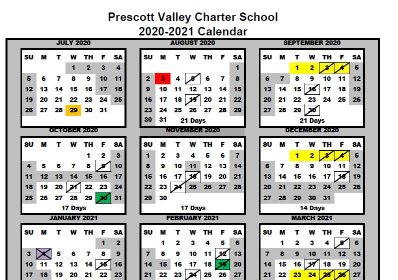 Nau Calendar Fall 2021 March 2021