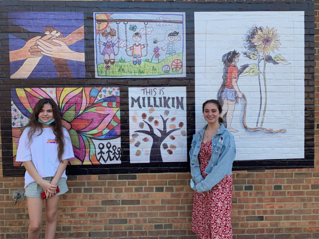 Studio Art Students Paint Millikin Mural