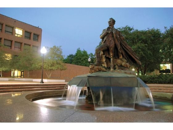 The Statue Of Stephen F Austin In The Middle Of Campus Nacogdoches