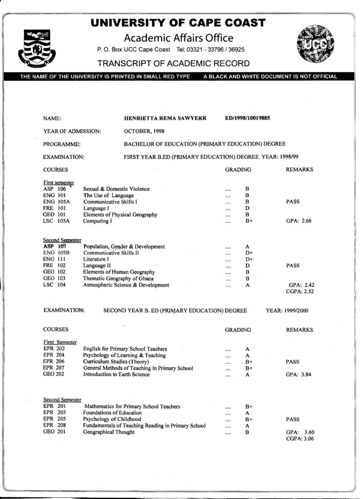 University Of Cape Coast Academic Calendar