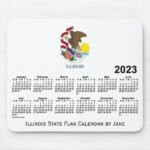2023 Illinois State Flag Calendar By Janz Mouse Pad Zazzle
