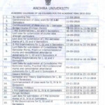 Andhra University Academic Calendar 12 2020 2021 Student Forum