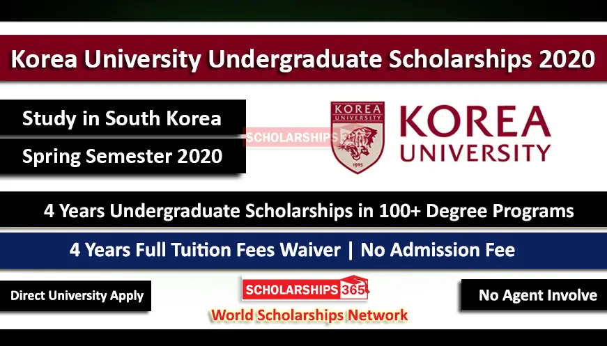Korea University International Undergraduate Scholarships 2020 Spring 