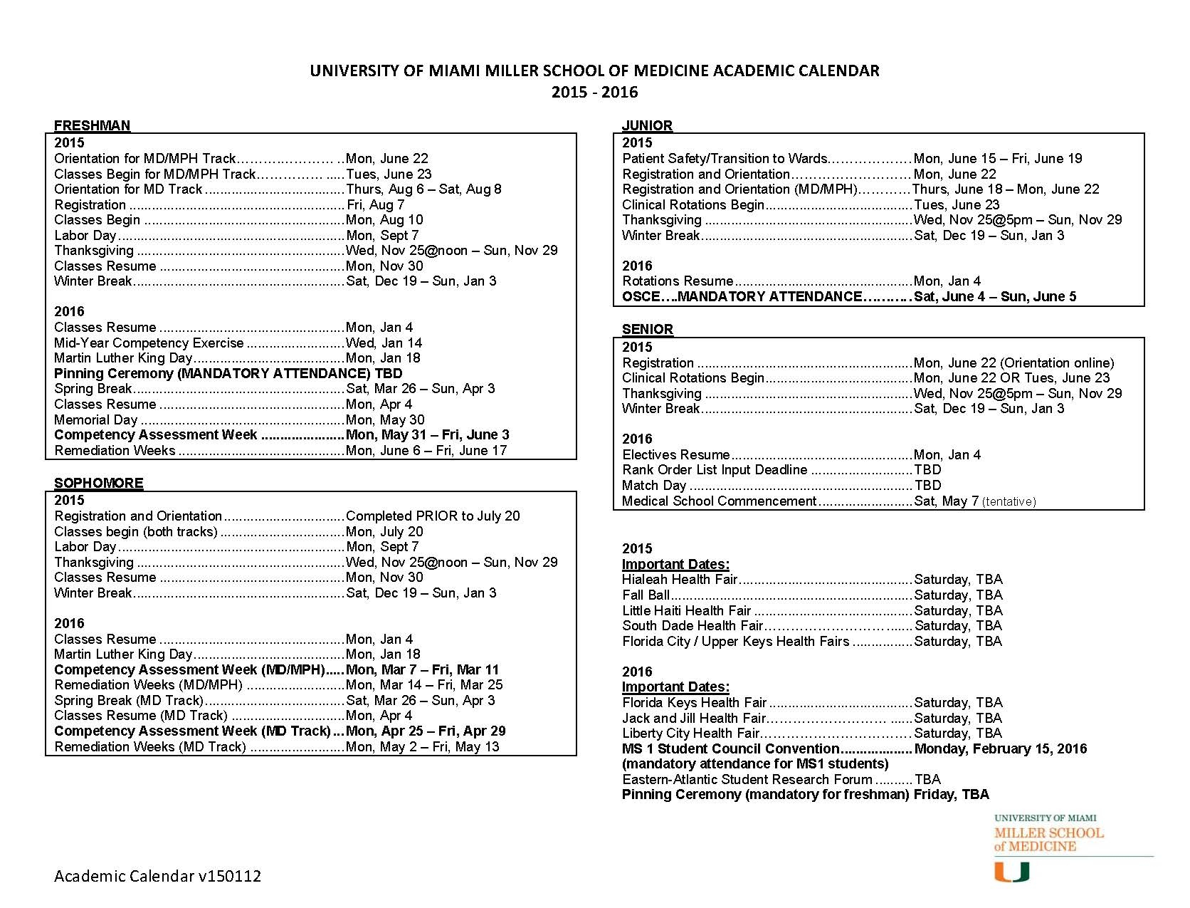 University Of Miami Florida Academic Calendar