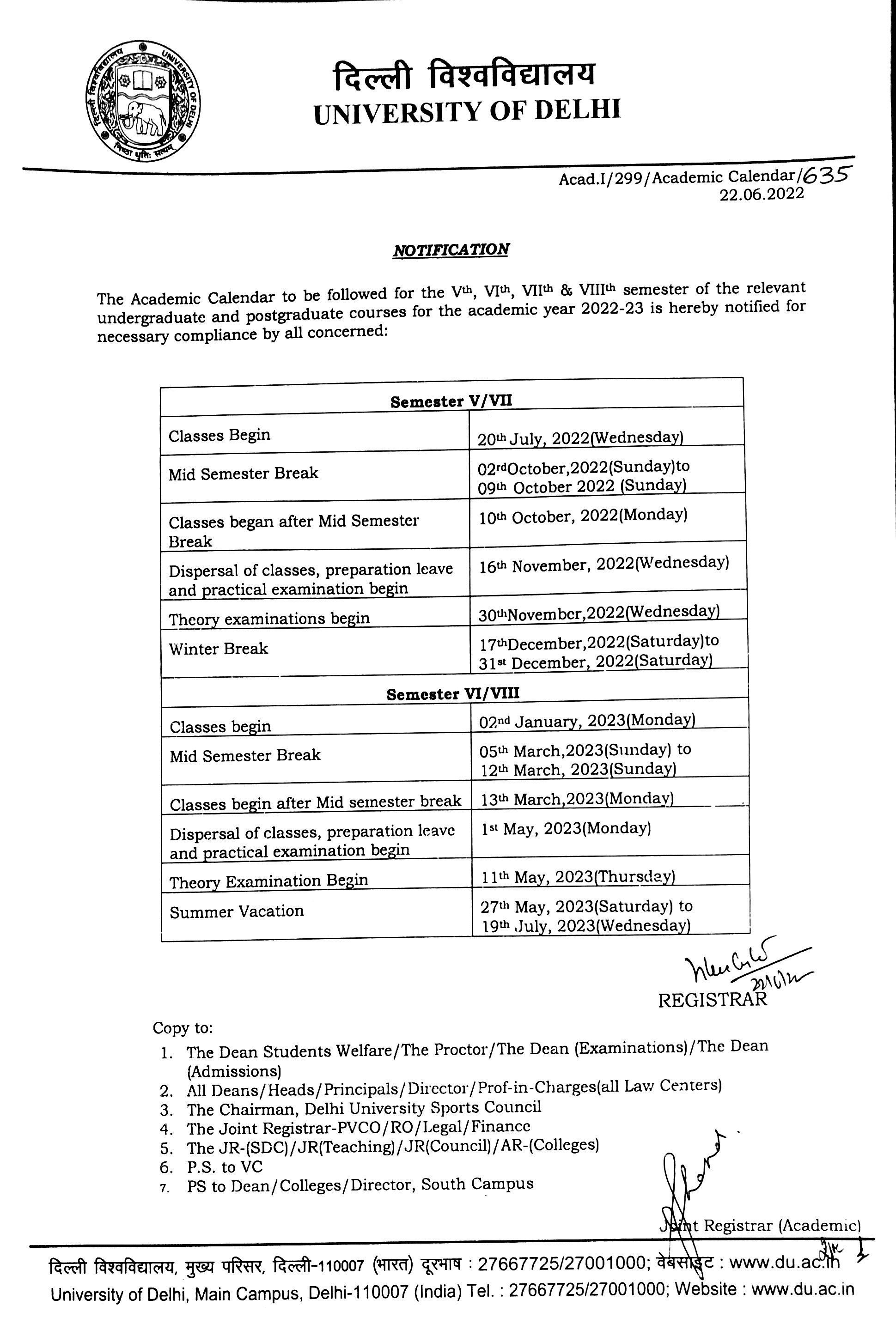 University Academic Calendar Bhaskaracharya College Of Applied Sciences