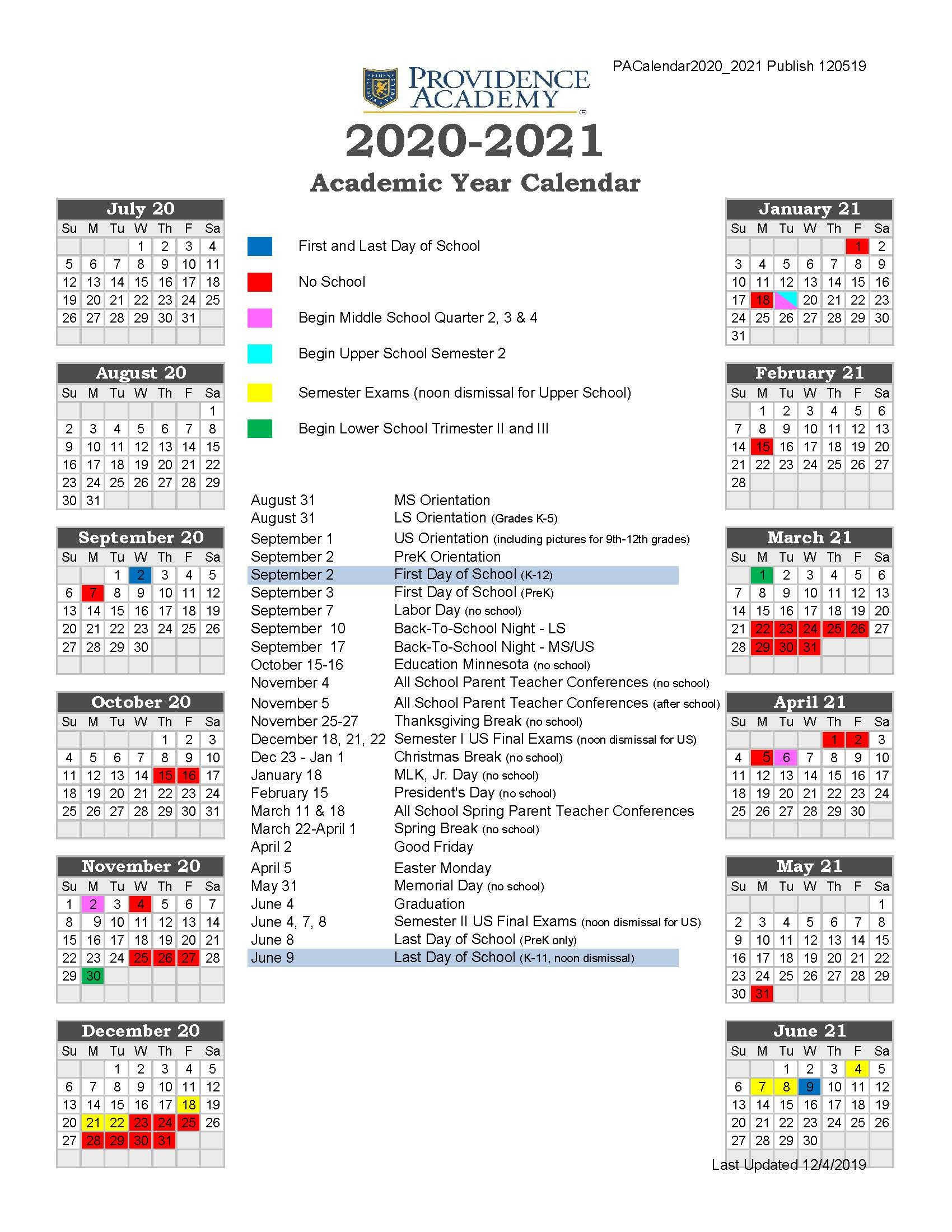 White Bear Lake Calendar Handbook 2021 2021 Academic Calendar School