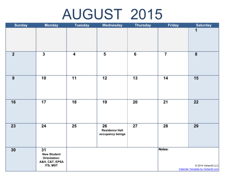 2015 16 Academic Affairs Calendar