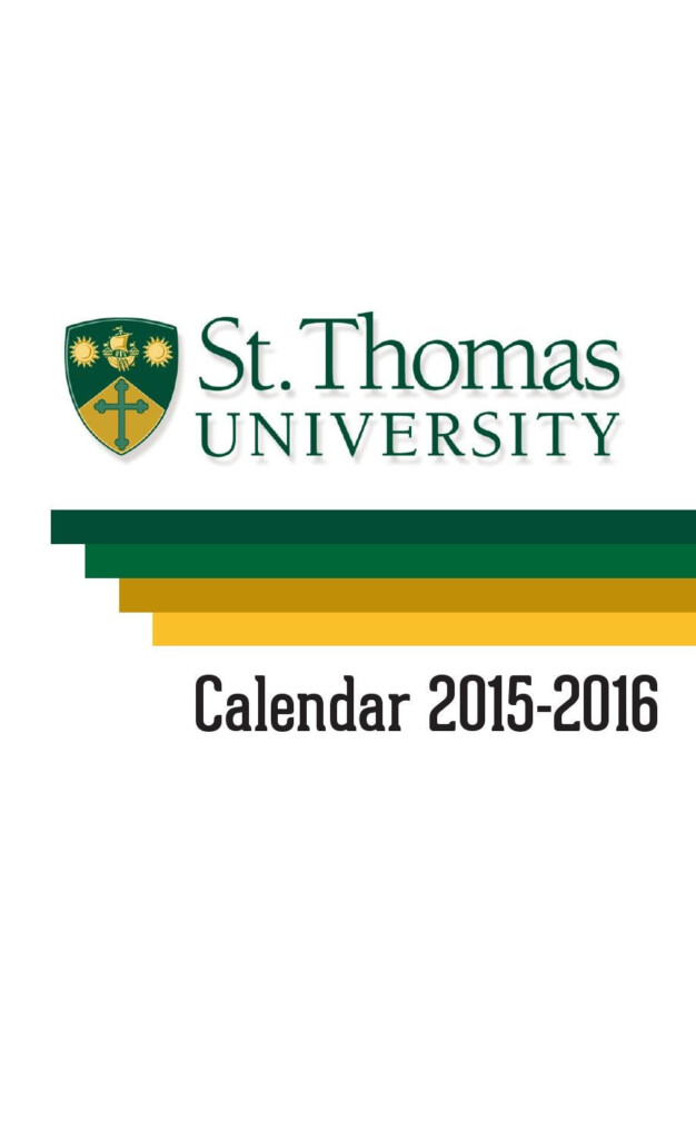 2015 2016 St Thomas University Academic Calendar March 2015 V2 By St 