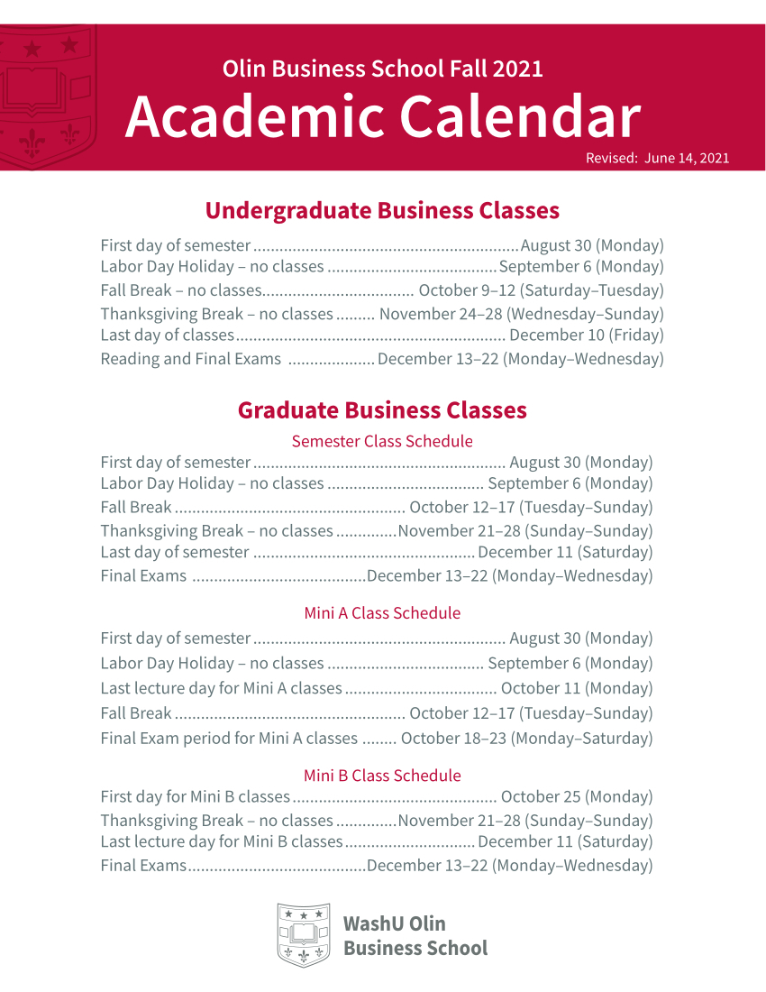2022 Academic Calendar Wash U May Calendar 2022