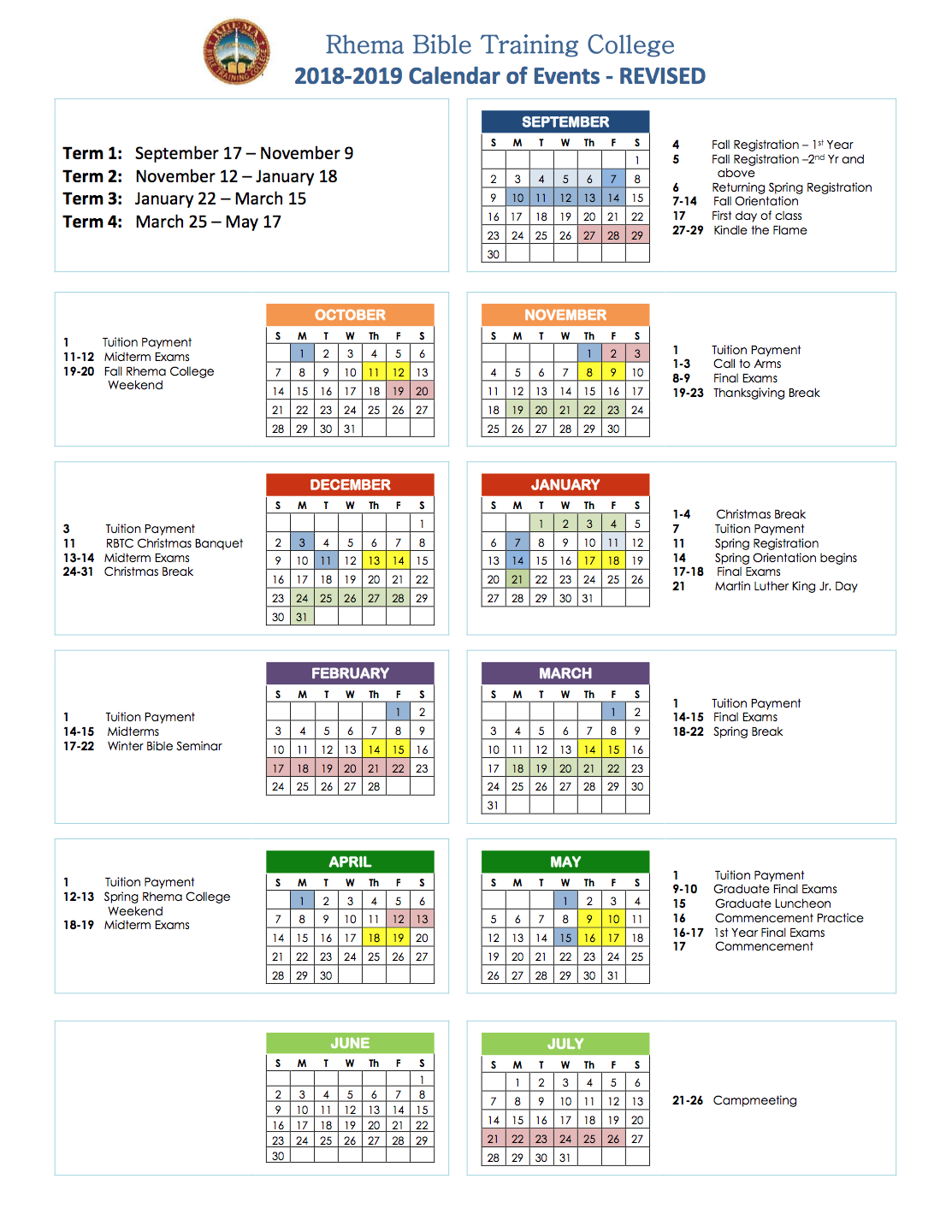 Academic Calendar 2021 Tulsa University Printable Calendar 2022 2023