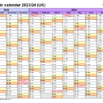 Academic Calendars 2023 24 UK Free Printable Word Templates