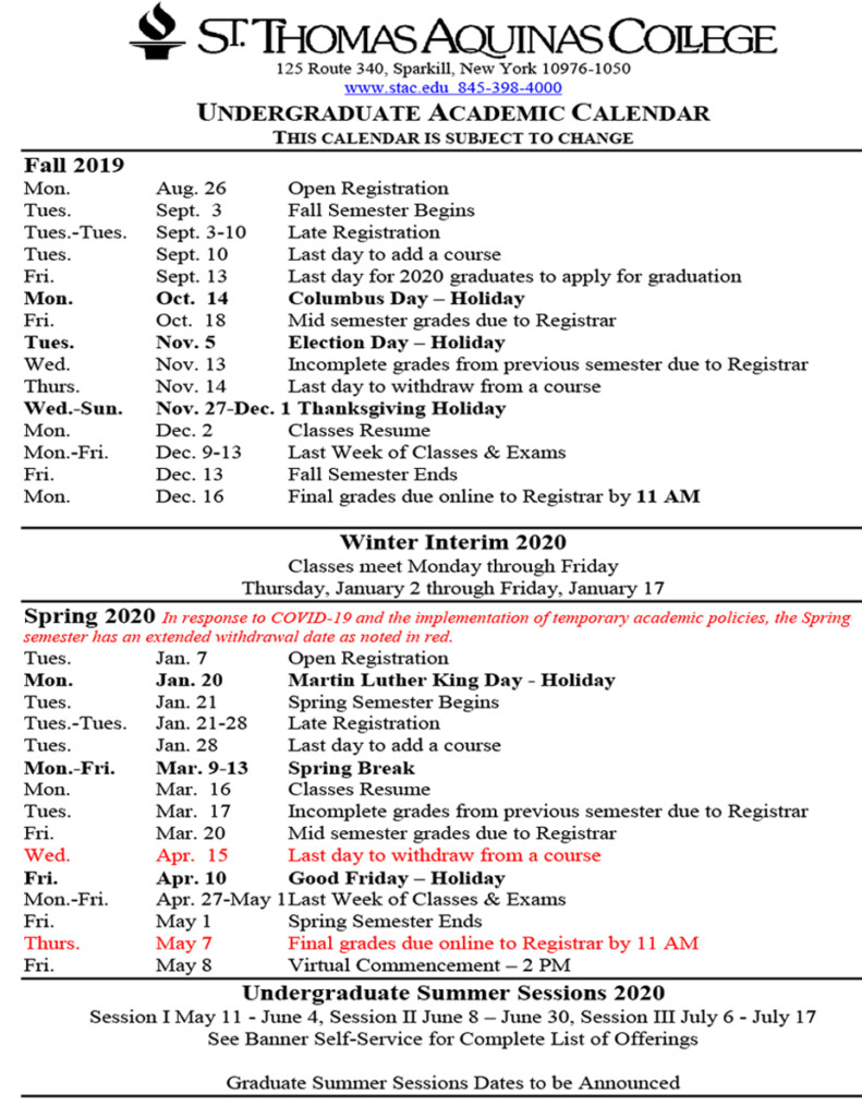 Academic Calender For Middlesex County College For 2021 Printable 