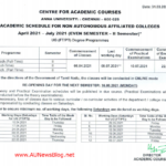 Anna University Academic Schedule 2nd Semester April May 2021 Exams