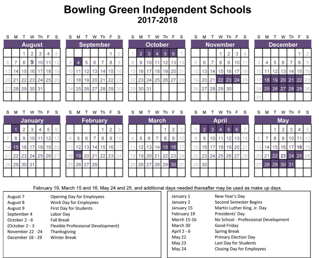 Bowling Green City Schools Calendar Printable Calendar 2022 2023