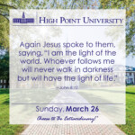 CALENDAR March 26 2017 High Point University High Point