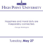 CALENDAR May 27 2014 High Point University High Point University
