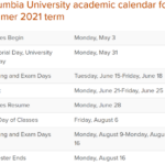 Columbia University Calendar 2022 2023 With Holiday PDF