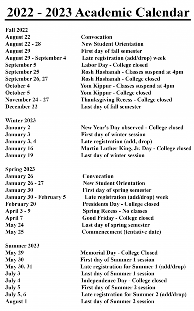 Cwsl Academic Calendar