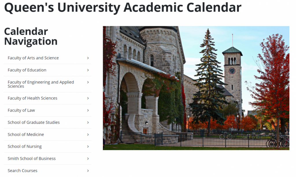 Digital Academic Calendar Queen s University Gazette