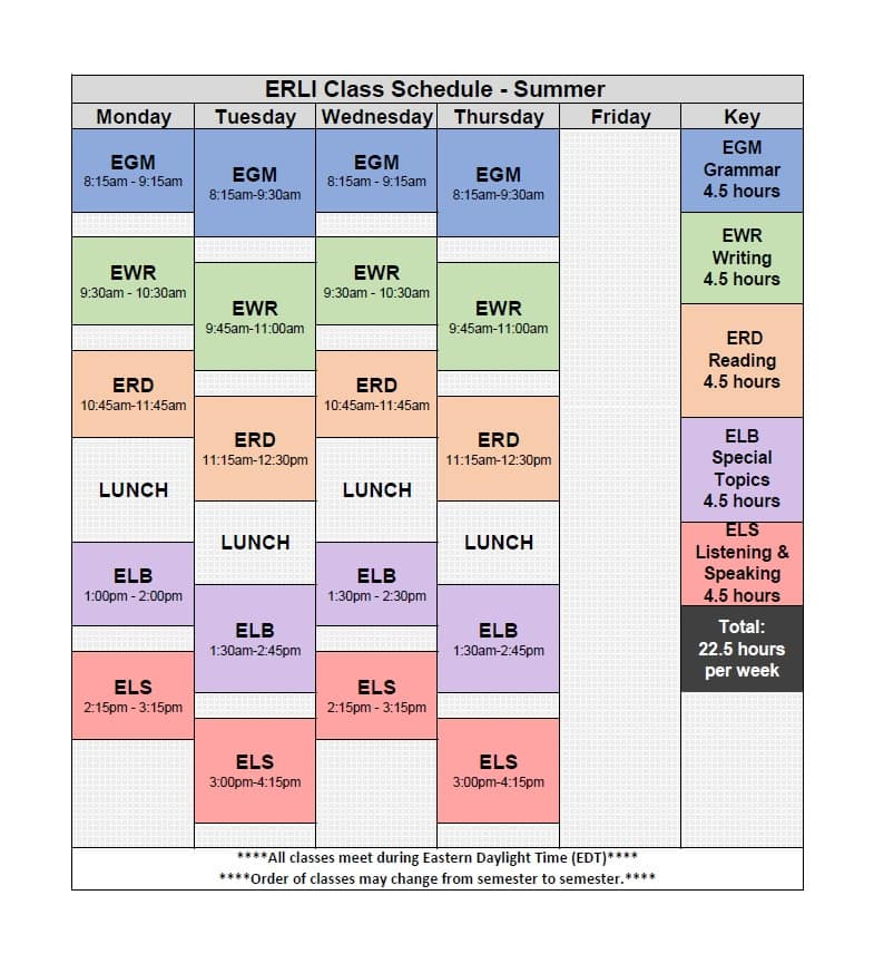 ERLI Calendar Embry Riddle Aeronautical University