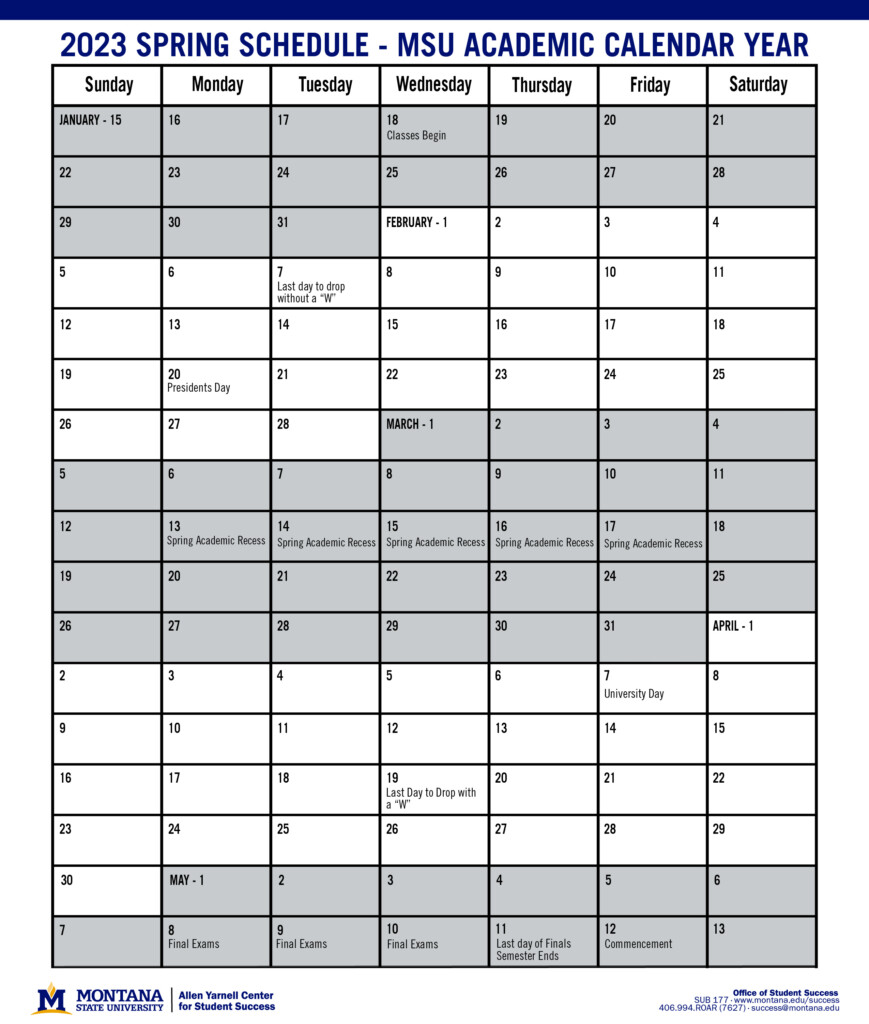 Fall 2022 Semester Schedule Allen Yarnell Center For Student Success 