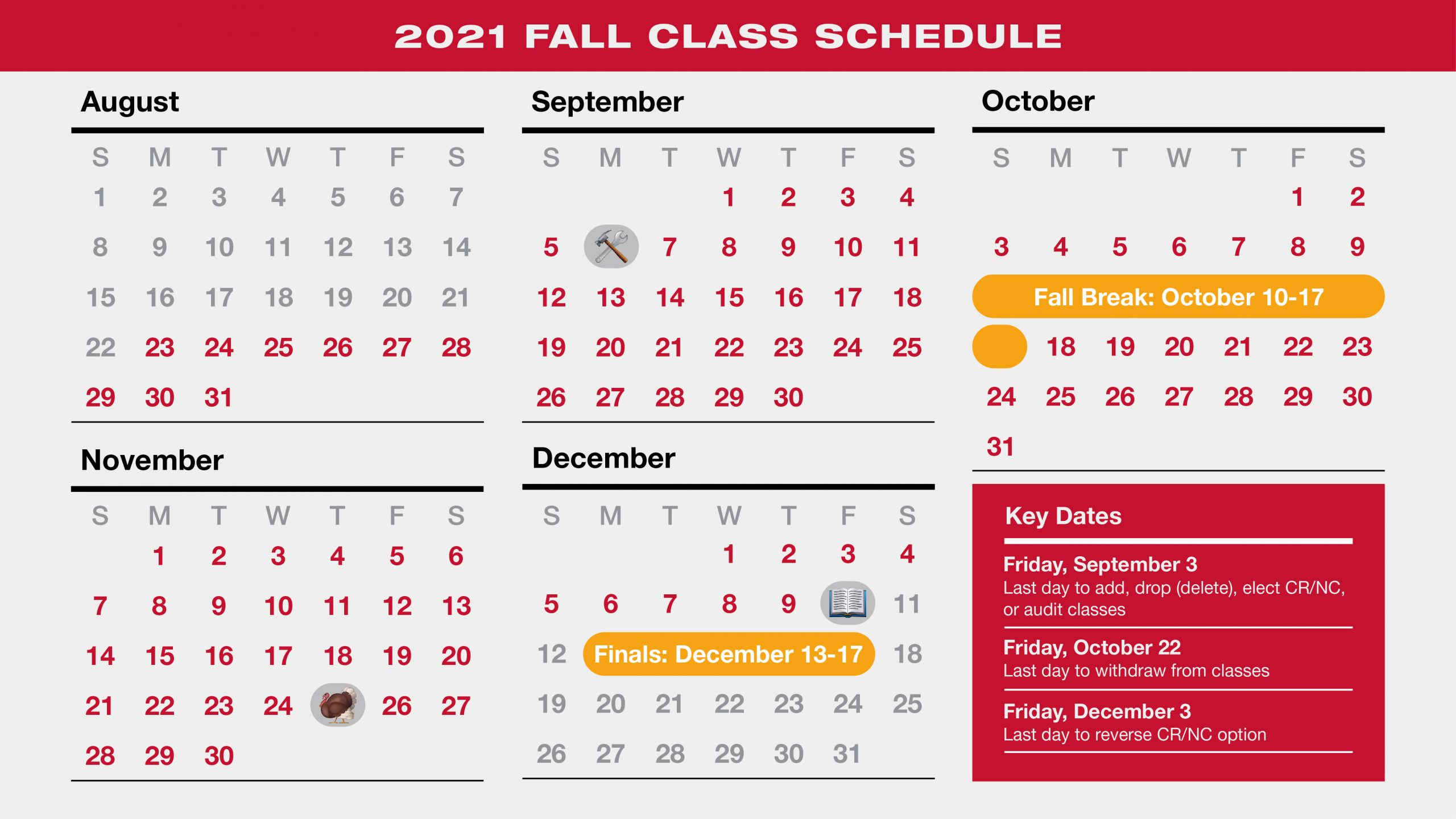 Fall Semester Schedule Posted theU