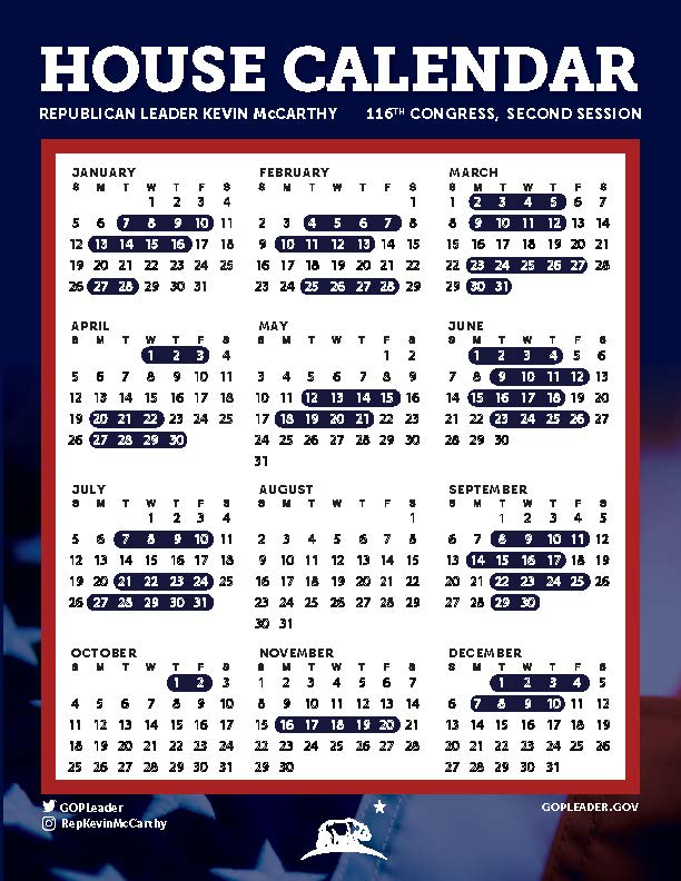 House Legislative Calendar Customize And Print