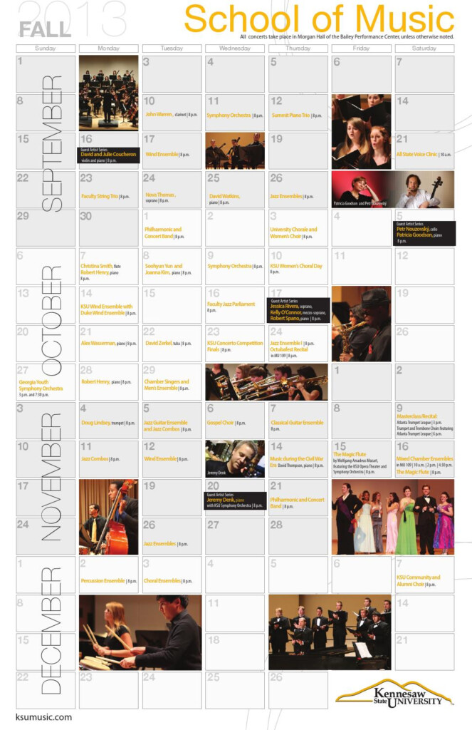 Kennesaw State Music Calendar Fall 2013 By Kennesaw State University 