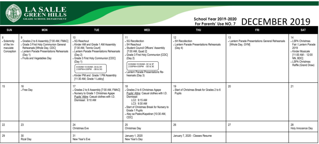 La Salle University Academic Calendar Printable Calendar 2022 2023