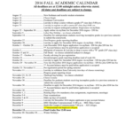 Mississippi State University 2016 Fall Academic Calendar