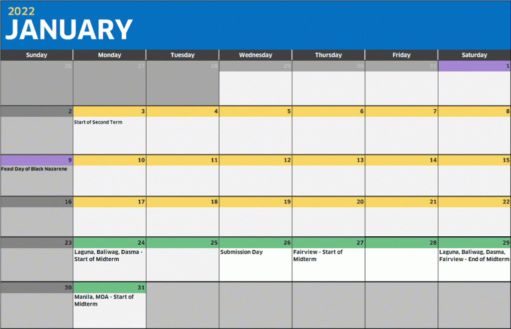 National University Academic Calendar Shopperji