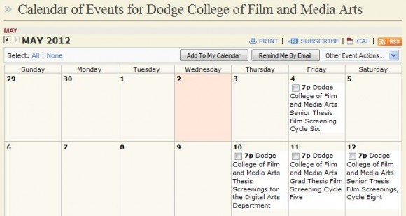 New Dodge College Events Calendar Dodge College Of Film And Media Arts