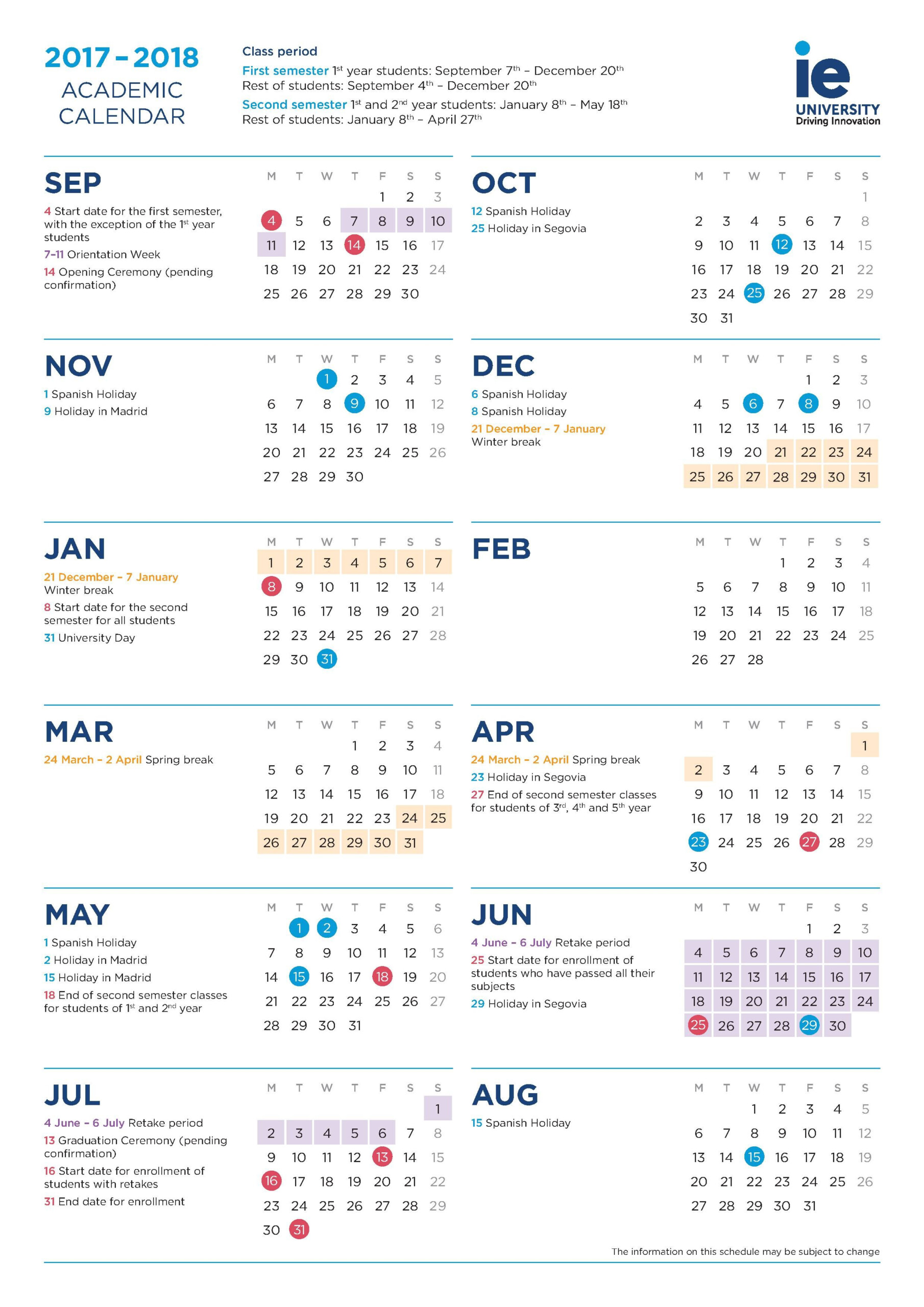 Nusl Academic Calendar Customize And Print