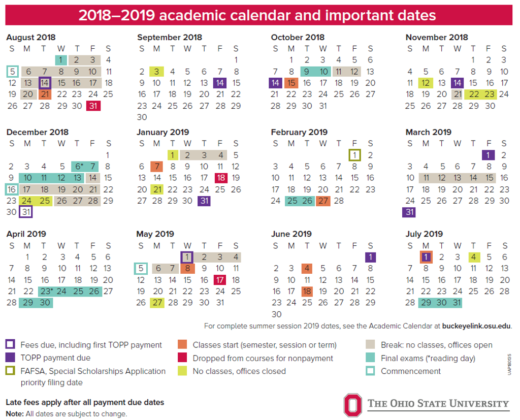 Ohio State 2025 Academic Calendar Pdf Fillable Angie Bobette