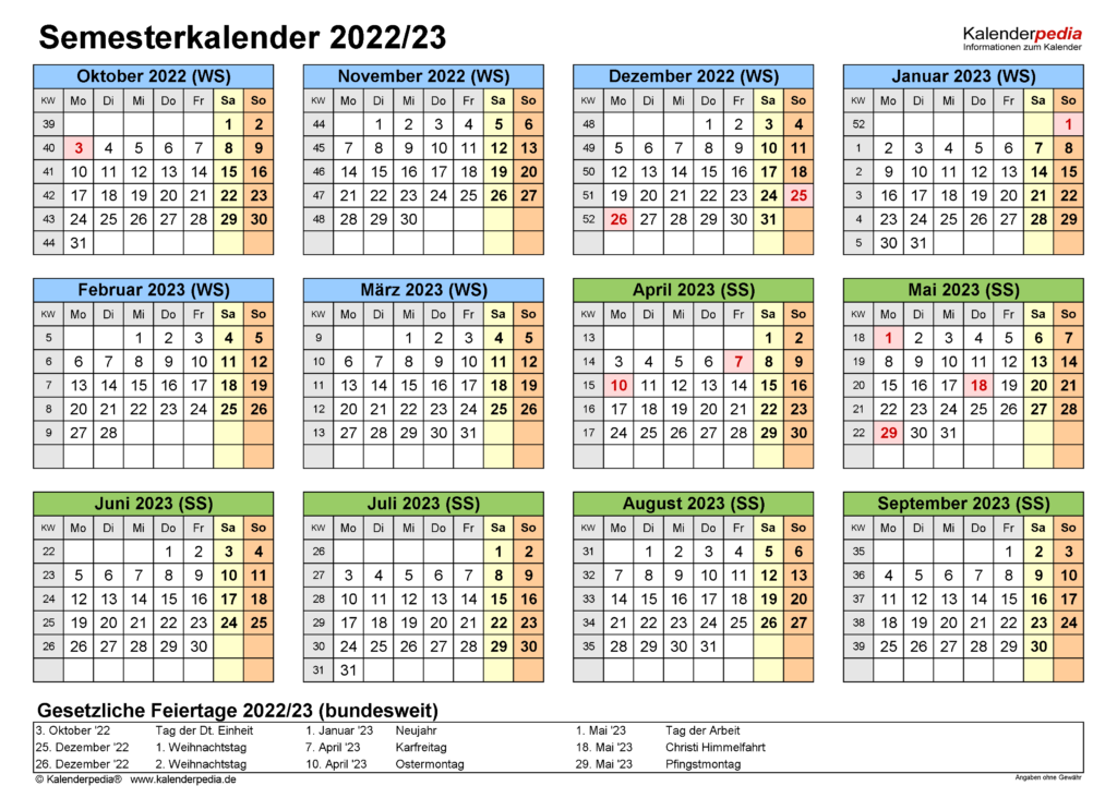 Semesterkalender 2022 23 F r PDF Zum Ausdrucken