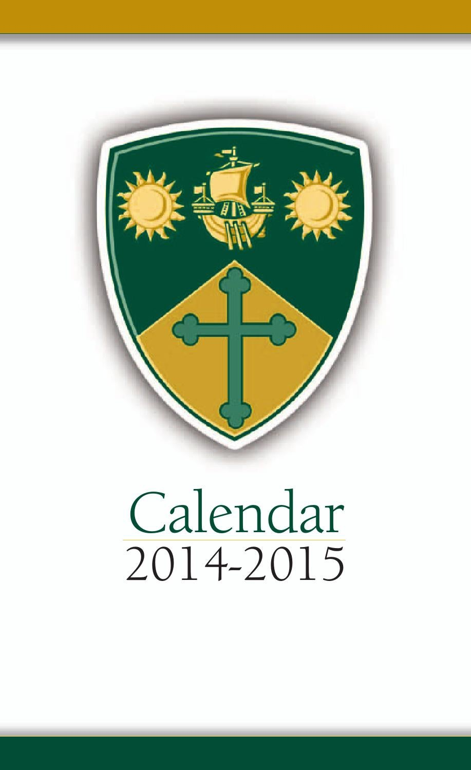 St Thomas University Academic Calendar 2014 2015 By St Thomas