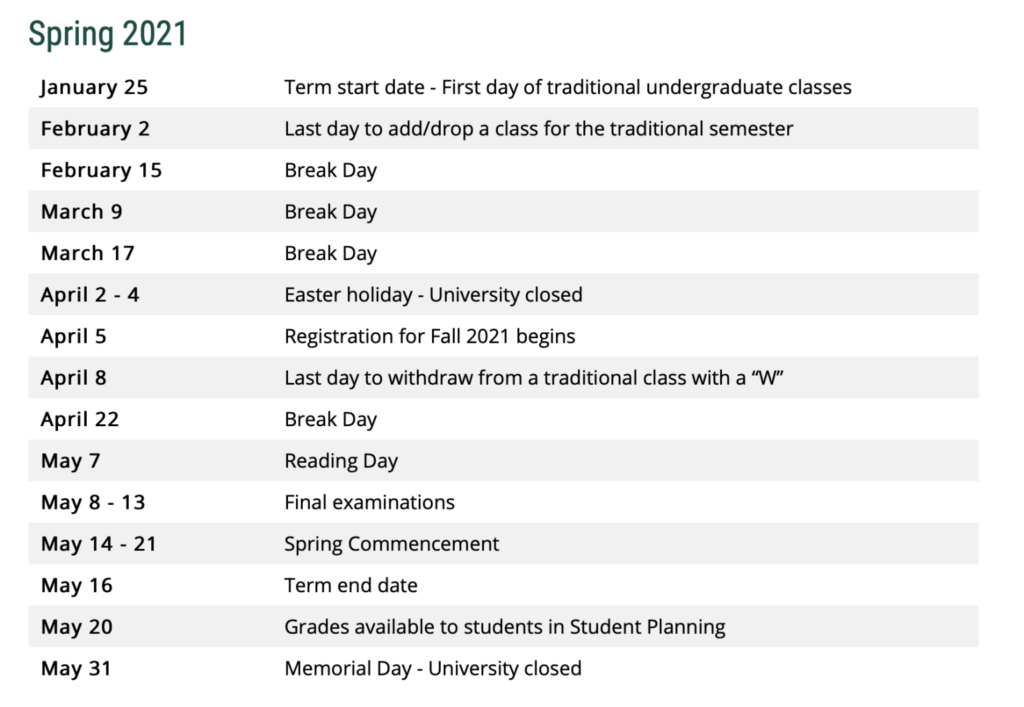 Stevenson Adjusts Spring Academic Calendar Stevenson Villager