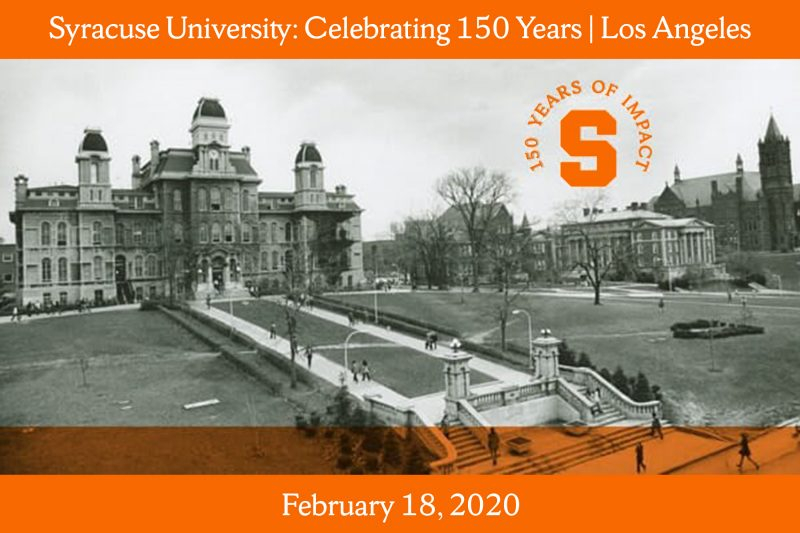 Syracuse University Celebrating 150 Years Los Angeles Syracuse edu