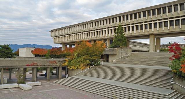 The Academic Quadrangle At Simon Fraser University In Burnaby British 