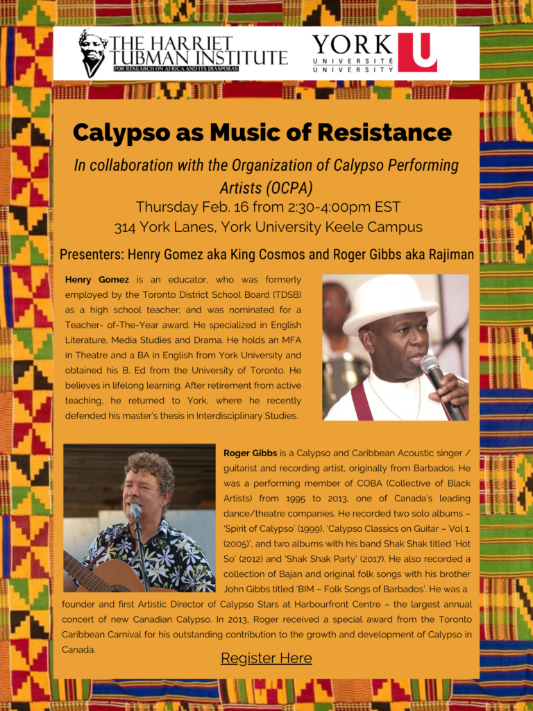 The Harriet Tubman Institute s BHM 2023 Calypso As Music Of Resistance 