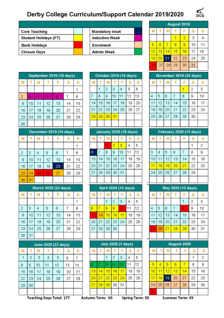 U Of T Year Calendar Calendar Printables Free Templates