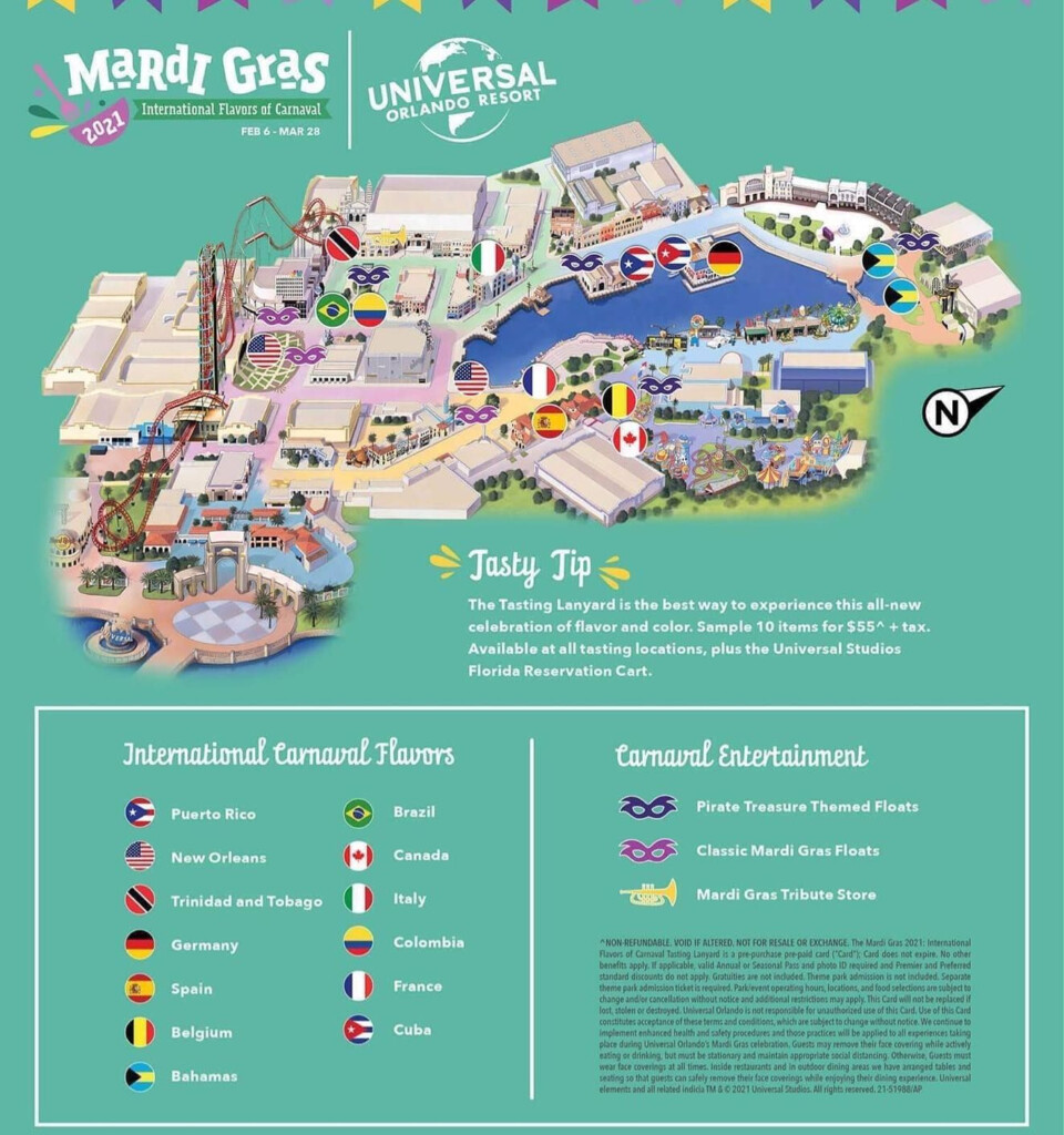 Universal Studios Mardi Gras Map At Universal Studios