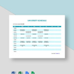 University Study Schedule Template Google Docs Google Sheets Excel