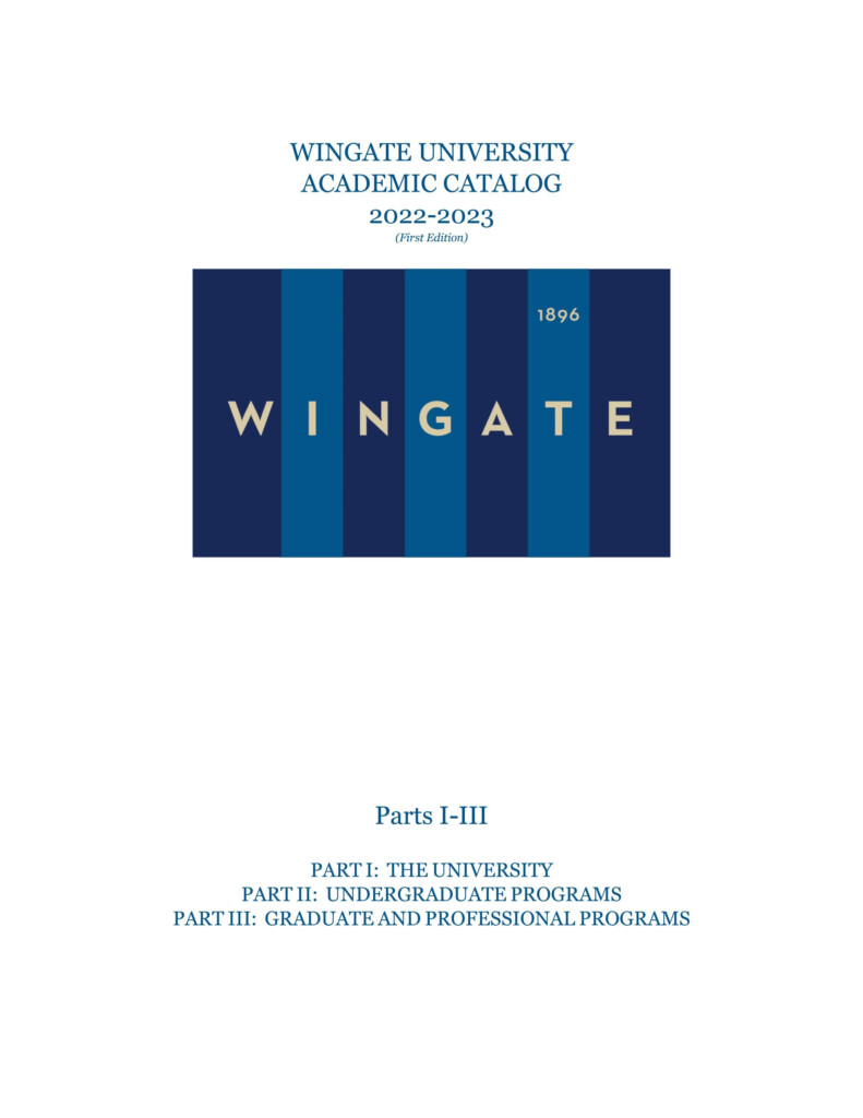 Wingate University Academic Calendar 2023