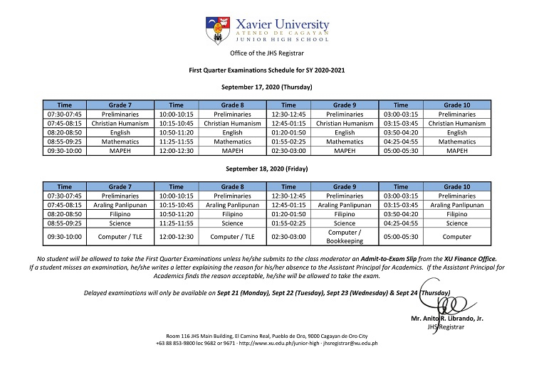 Xavier University Calendar Customize And Print