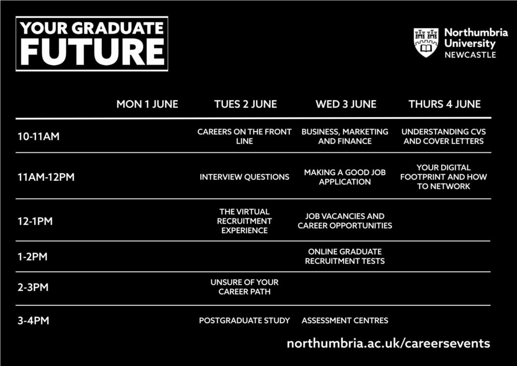 Your Graduate Future June 2020 Timetable By Northumbria University 